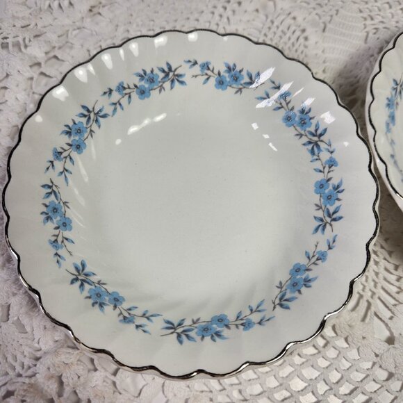 Johnson Bros. Dessert Bowls Ironstone Set of 2 White with Blue Floral Pattern - Picture 8 of 11